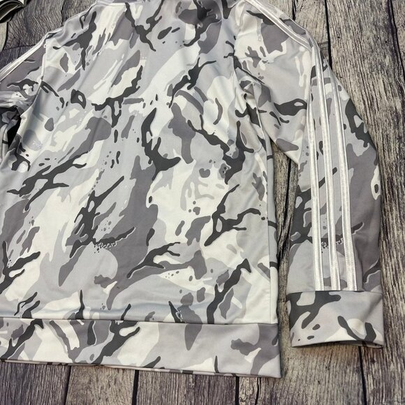 Adidas 3-Stripes Track Jacket Youth Size Large‎ White Camouflage Coat Sweater - Picture 10 of 12